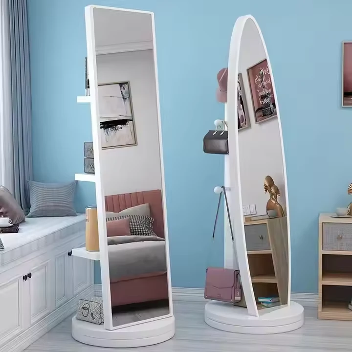 Elevate Your Space with Our Rotating Wooden Full - Length Mirror