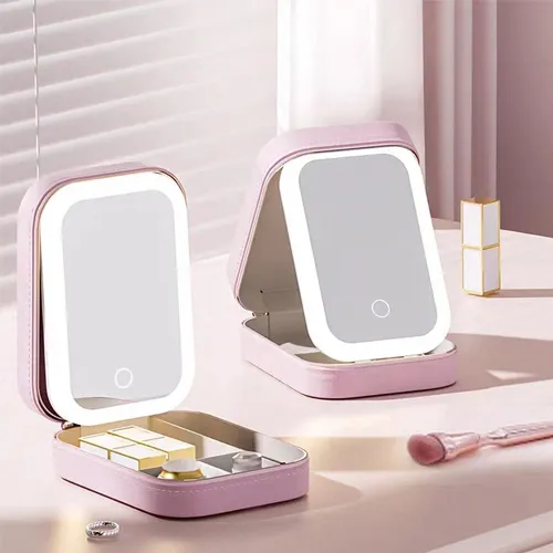 Portable Storage Makeup Mirror