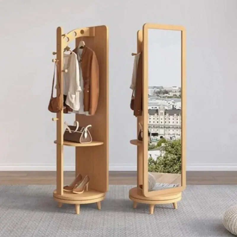 Hanging Clothes Rack Storage Function Mirror